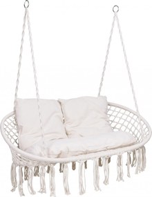 Závesné hojdacie kreslo pre dvoch LAGOS - krémové