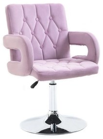 LuxuryForm DESIGN Stolička BOSTON VELUR na striebornom tanieri - levanduľa