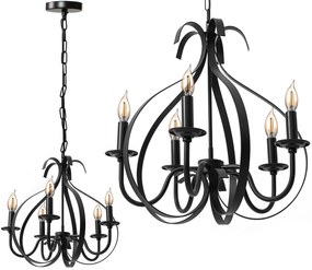Toolight - Stropná lampa na zavesenie 5xE14 APP255-5CP, OSW-00357