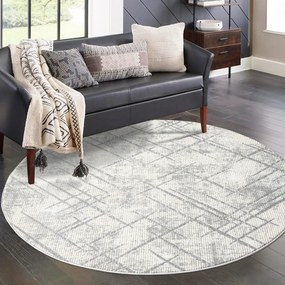 Dekorstudio Vintage okrúhly koberec ANTIK 245 sivý Priemer koberca: 160cm