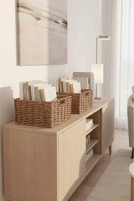 Sada 2 policových boxov KIRA, vodný hyacint, výška 20 cm, natur