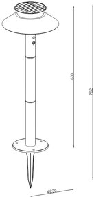 Nordlux Čierny záhradný solárny LED stĺpik Justina s pohybovým čidlom zapichovací 5W 60cm 2418098003