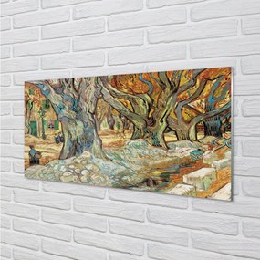 Obraz na skle Art abstraktné mestský trh 140x70 cm