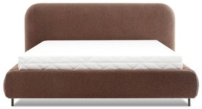 Terakotová čalúnená dvojlôžková posteľ s úložným priestorom s roštom 140x200 cm Pointt – ELTAP