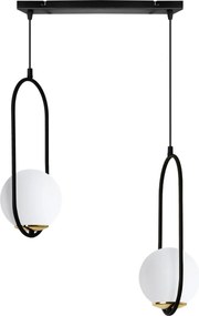 Závesné svietidlo Florence, 2x biele sklenené tienidlo, b/g, UI