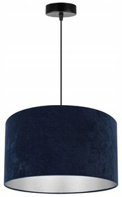 Závesné svietidlo Mediolan, 1x modré/chrómové textilné tienidlo