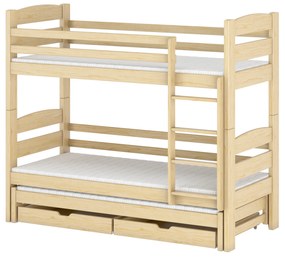 Detská poschodová posteľ 90 cm Celsa (borovica). Vlastná spoľahlivá doprava až k Vám domov. 615026