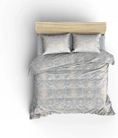 Bavlnený prehoz cez posteľ na dvojlôžko s obliečkami na vankúše a plachtou Pures modrý