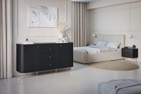 Nočné stolíky Vespera 56 cm - 2 ks - čierna / zlatá