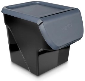 VILDE Úložný box na zemiaky a cibuľu s vetraním, VEGBOX sivý (14l - 10kg zemiakov)