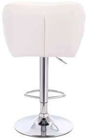 LuxuryForm DESIGN Barová stolička MILANO VELUR na striebornom tanieri - biela