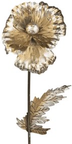 Zapichovacia záhradná dekorácia Flowers, sada 3ks, 74 cm, kov, zlatá