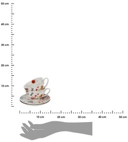 Porcelánová šálka na nohe s podšálkou Royal Rebecca 250 ml sada 2ks