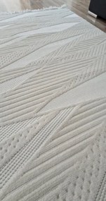HU Krémovo, béžový moderný koberec TWIST CREAM 30629A Rozmer: 80x150 cm