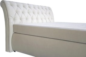 Posteľ boxspring Agnes 180x200 cm, krémová látka