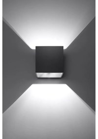 Čierne nástenné svietidlo Sollux Geo