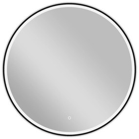 Cerano Vito, LED kúpeľňové zrkadlo, kovový rám, Ø 80 cm, čierna matná, CER-CER-NT8232G80