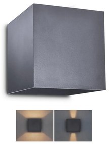 Brilagi - LED Vonkajšie nástenné svietidlo CUBE LED/6W/230V antracit IP54