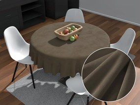 Biante Zamatový okrúhly obrus SV-031 Hnedá khaki Ø 130 cm
