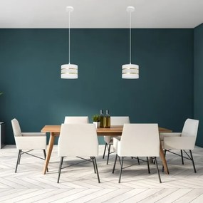 Luster na lanku HELEN 1xE27/15W/230V pr. 20 cm biela/zlatá