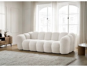 Biela pohovka z textílie buklé 232 cm Hippolyte – Bobochic Paris