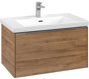 VILLEROY &amp; BOCH Subway 3.0 závesná skrinka pod umývadlo, 1 zásuvka, s LED osvetlením, 772 x 478 x 429 mm, Oak Kansas, C573L0RH