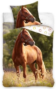 BedTex Bavlnené obliečky Kôň Ryzák, 140 x 200 cm, 70 x 90 cm