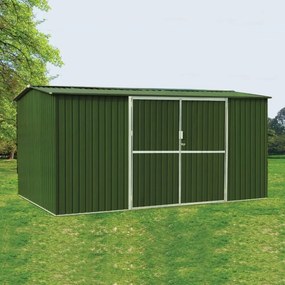Záhradný domček na náradie, krídlové dvere Avenberg HUNTER G1 4.1 x 2.6 m ZELENÁ