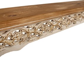 Béžovo-hnedá drevená lavica Brocante wood - 169*36*46 cm