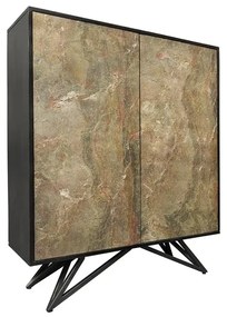 Dizajnová vysoká komoda Quillon III 120 cm prírodný kameň
