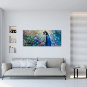 Obraz - Maľba páva (120x50 cm)