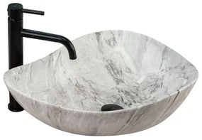 Rea Dora Stone, umývadlo na dosku 515x400x175 mm, šedá imitácia kameňa, REA-U5066