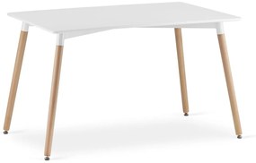 LEOBERT Obdĺžnikový drevený jedálenský stôl 120cm x 80cm - biely