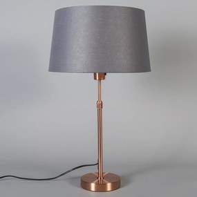 Stolná lampa medená so sivým tienidlom 35 cm nastaviteľná - Parte