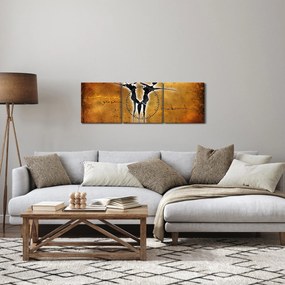 Obraz maľby tanečného páru (s hodinami) (90x30 cm)