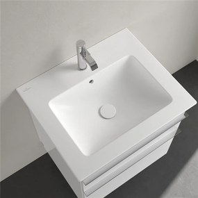 VILLEROY &amp; BOCH Venticello závesné umývadlo s otvorom, s prepadom, 600 x 500 mm, Stone White, s povrchom CeramicPlus, 412460RW