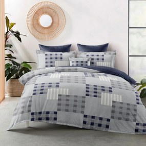3 dielne Flanelové obliečky polycotton Karo 200x140cm+90x70cm