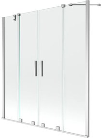 Mexen Velar Duo, 2-krídlová posuvná vaňová zástena 140 x 150 cm, 8mm číre sklo, chrómový profil, 896-140-000-02-01