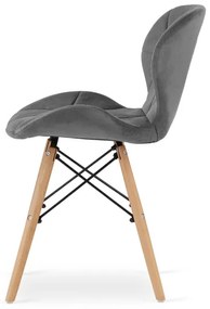 Jedálenský stôl TODI biely 80 cm so štyrmi stoličkami LAGO sivé