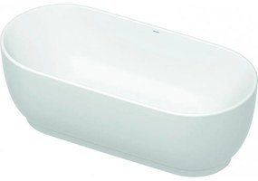 DURAVIT Luv voľne stojaca vaňa z materiálu DuraSolid, ku stene, odtok v strede (vytvarovaný sklon na oboch stranách), 1800 x 850 x 610 mm, biela, 700434000000000