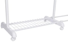 Vešiak RUFO na kolieskach, biely