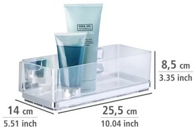 WENKO 22692100-Polička VACUUM-LOC QUADRO ED 25,5x14 cm strieborná/priehľadná