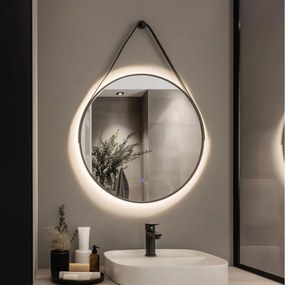 BRILAGI-LED Kúpeľňové zrkadlo VERESE LED/19W/230V 60 cm čierna IP44 CRI 90 stmievateľné + CCT