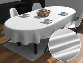 Biante Saténový oválny obrus polyesterový Satén LUX-011 Strieborný 140x180 cm