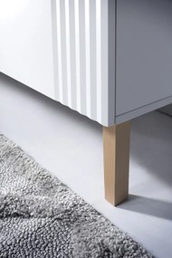 Umyvadlová skříňka Fiji s deskou a umyvadlem 80 cm bílá/dub coast evoke