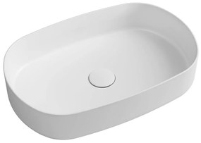 Sapho, INFINITY OVAL keramické umývadlo na dosku, 55x36 cm, matná biela, 10NF65055-2L