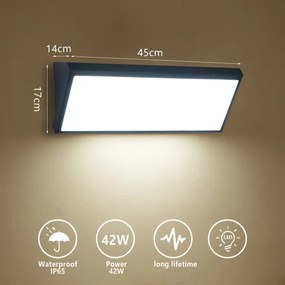 Brilagi - LED vonkajšie nástenné svietidlo TRIANGLE LED/42W/230V čierne IP65