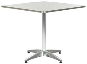 Záhradný stôl, strieborný 80x80x70 cm, hliník 48716