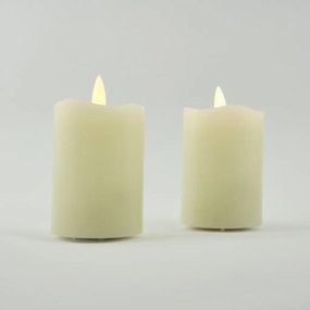 DECOLED LED svíčka, vosková, 5 x 7 cm, mandlová, set 2 ks