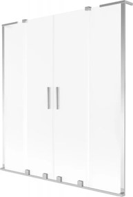 Mexen Velar L Duo, 2-krídlová posuvná vaňová zástena 150 x 150 cm, 8mm sklo námraza, chrómová, 896-150-003-32-01